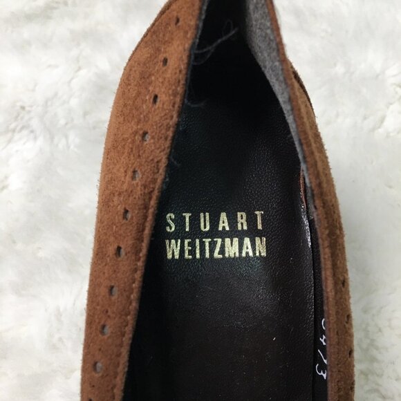 Stuart Weitzman Brown Suede Heels Size 4 1/2 - Picture 12 of 13